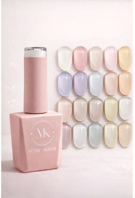 MEIKE 媚克美學 色膠 光療 凝膠 美甲膠 打底色 彩色 甲油膠 奶油白 多巴胺 馬卡龍 穿戴甲 美甲 光療, 奶茶MA18, 1個, 11ml