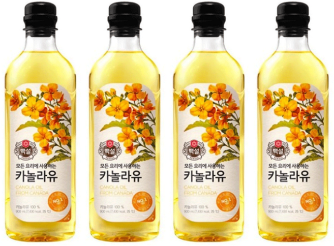 백설 카놀라유, 500ml, 4개