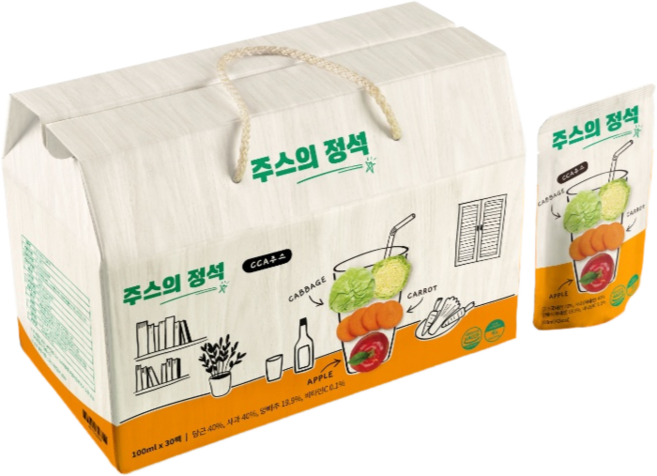주스의정석 CCA주스 사과 당근 양배추 무첨가 주스, 100ml, 30개