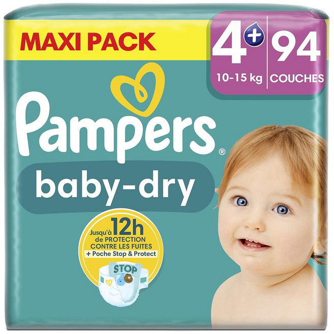 팸퍼스 베이비 드라이 기저귀 94개 1팩 사이즈 4+ Baby-Dry Baby Diapers 10 -15 kg Size 4+ PAMPERS