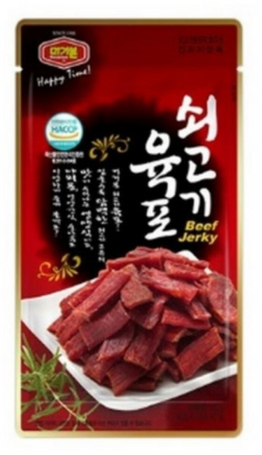 마른안주 견과류 쇠고기 머거본 육포 건어물 땅콩아몬드, 25g, 25개