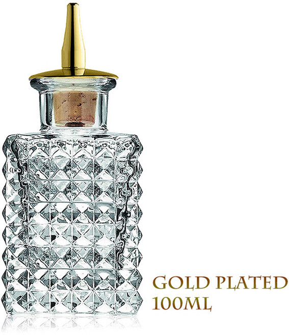 병 빈티지 대시 만들기용 장식 좋은 Bottle-유리 Bitters 병 탑 칵테일 바텐더에게, 100ml Gold Plated, 1개