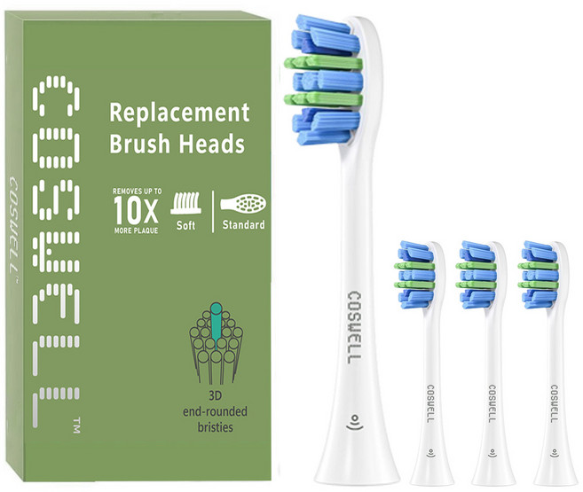 適配飛利浦Philips 電動牙刷刷頭|適用HX9/HX7/HX6/HX3| 無銅滅菌科技| 清潔護齦, 1個, 4個裝