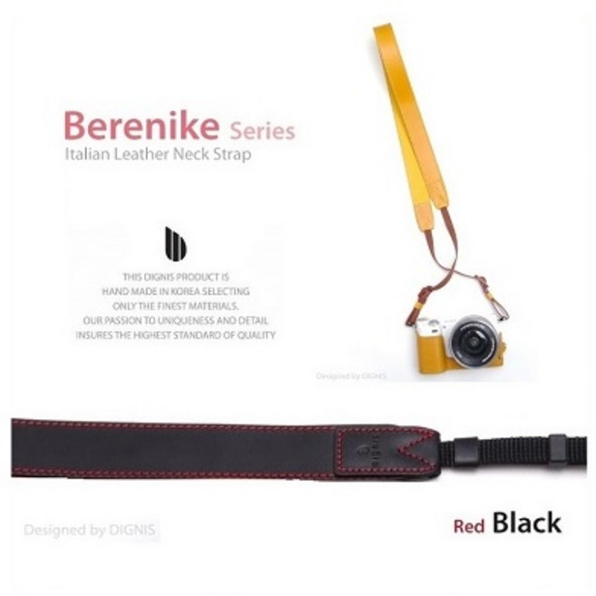 디그니스 베레니케 카메라 넥스트랩 ZV-E10 ZV-E1 RX100M7 M6 A6600 A6500 A6400 A6300 A6100, 블랙레드스티치, 1개