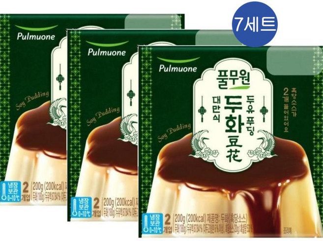 풀무원 두화 두유푸딩 흑당 (100gx2입), 200g, 21개
