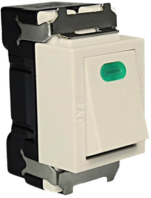 DIY合作社 中一 JY-5151 埋入式夜光開關 螢光單切電燈開關 卡式 牙色米黃色, 1個