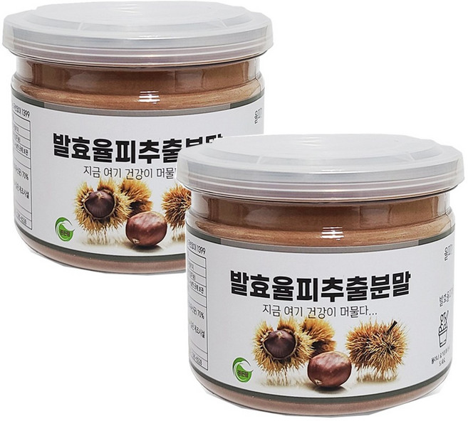 정든팜 발효율피 추출 분말 150g 2개 이중밀폐통 곡물분말, 2세트