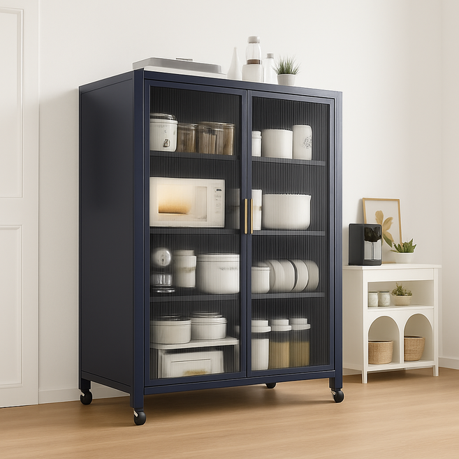 GOOD MOMENT 주방정리대 수납장 전자렌지 부엌 철제 수납, 5단, 그레이