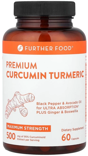 Further Food 프리미엄 커큐민 강황 맥시멈 스트렝스 500mg 캡슐 60정, 기본, 1개 - 쿠팡