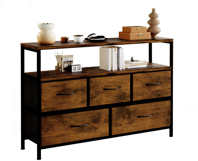 소웰홈 패브릭 3단5문 거실장 1000, 나뭇결