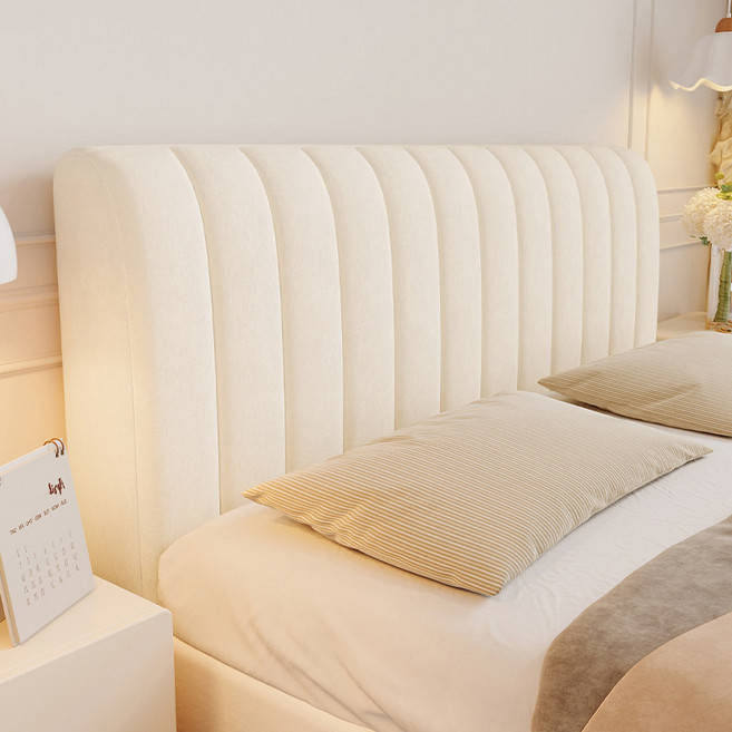 침대 헤드 커버 보호 장식 패브릭 방진형 인테리어용 누빔 침대헤드커버 심플 사계절, 화이트