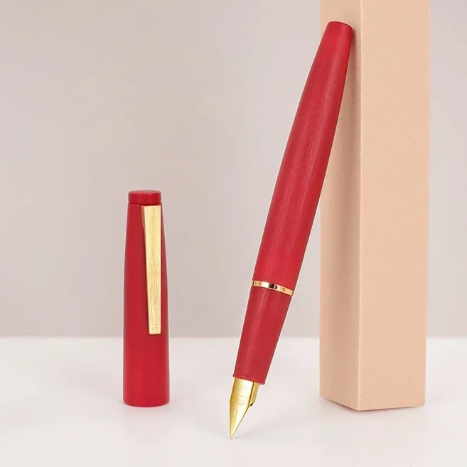 Jinhao 80 모든 색상 비즈니스 사무실 학생 문구 용품 EF 0.30mm 펜촉 만년필, 07 Gold-Red, 02 F