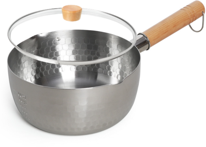 인덕션 가능 스텐 라면냄비 (유리뚜껑포함) 편수냄비 16cm 18cm 20cm 22cm, 라면냄비 18cm+우드유리뚜껑 18cm, 1개