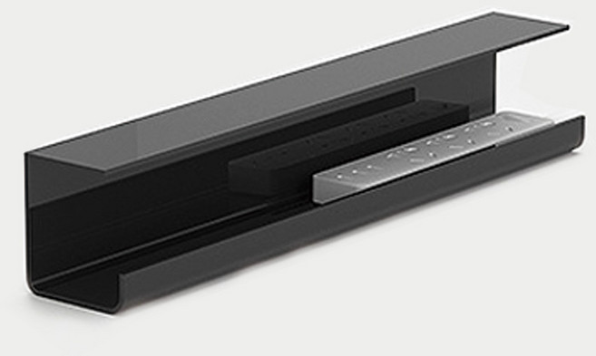 HK.sell 테이블 무타공 케이블 선정리 PVC 선반, 블랙, 1개