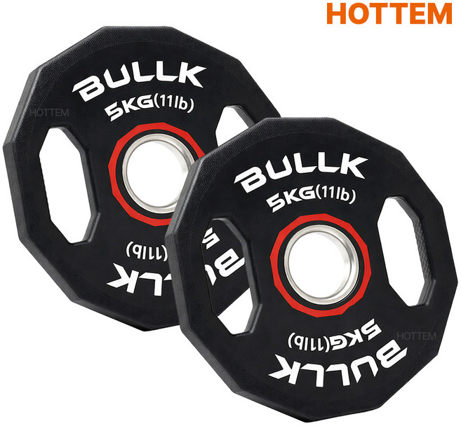 핫템 불크 12각 중량원판 역기 바벨 중량 원판 세트, 2개, 5kg