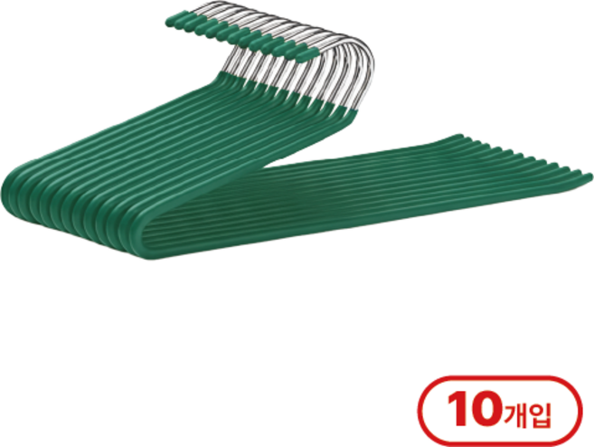 덴코 리빙 논슬립 바지걸이, 10개, 그린