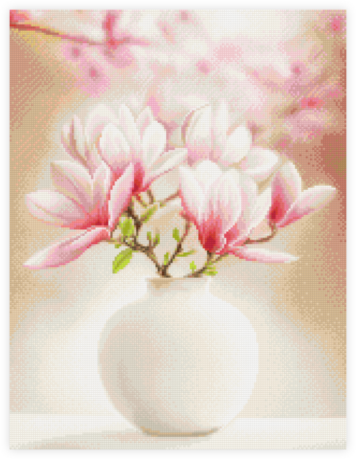 블링블링 캔버스형 보석십자수 60 x 45 cm, CV-144(달항아리와목련), 1개