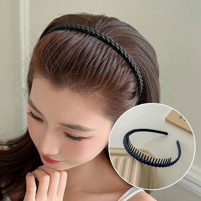 얇은 매듭 빗살 머리띠 운동 세안 헤어 밴드 잔머리 앞머리 고정