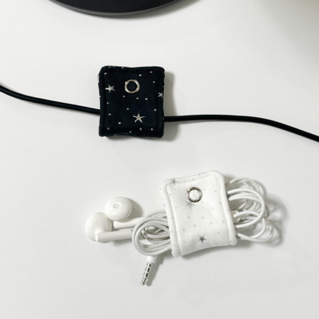 별 이어폰 줄감개 선정리 줄이어폰 홀더, 화이트
