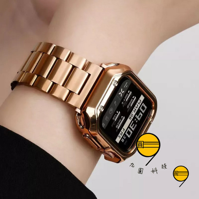 不鏽鋼錶帶 適用於 Apple Watch 11 10 9 8 7 SE 42mm 46mm 金屬錶帶, 三株鋼-暗藍, 1個