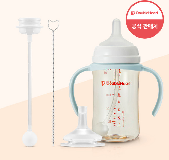 더블하트 이유실감 추빨대&브러시+빨대꼭지+핸들세트, 추빨대&브러시+빨대꼭지 STEP1(6m)+핸들(블루), 1세트