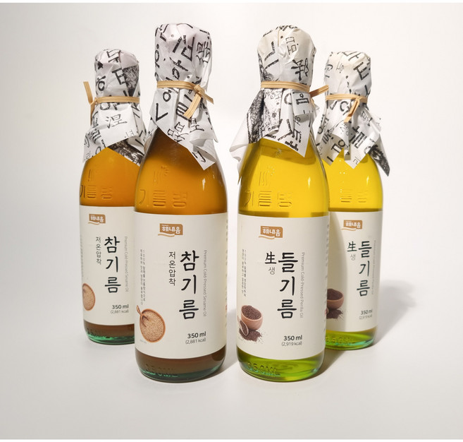 농가식품 저온압착 참기름+생들기름, 2개, 350ml