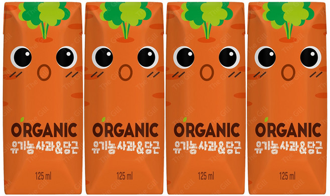 오가닉 크니쁘니 사과 & 당근 주스, 125ml, 60개