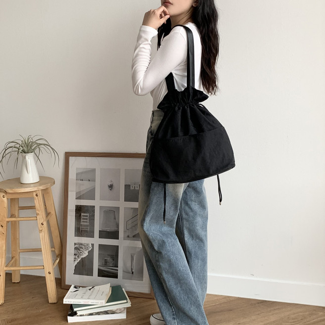 와이원 여성 가벼운 숄더백 천가방 쇼퍼백 데일리 복조리 가방