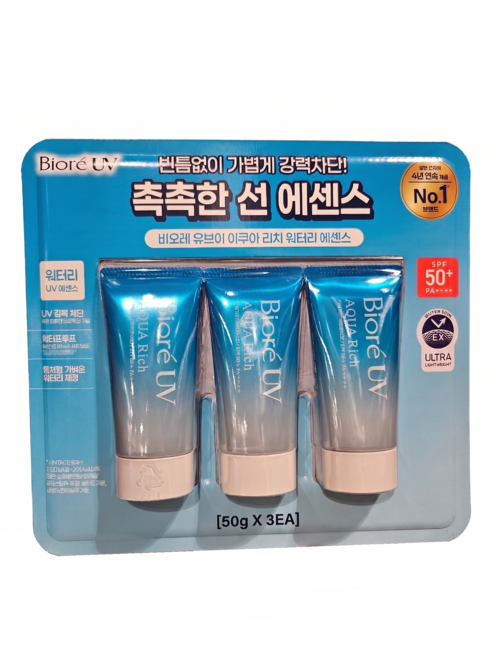 비오레 UV 리치 워터리 에센스 50g x 3, 3개
