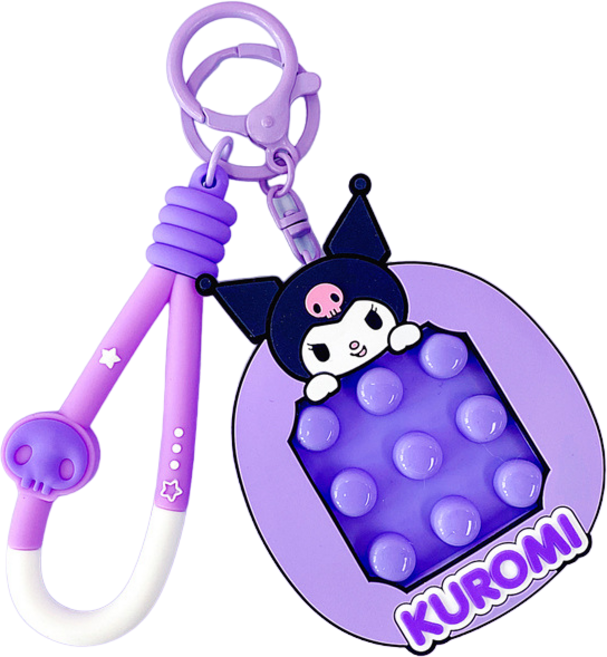 산리오 정품 뽁뽁이 푸쉬팝 키링 열쇠고리, 1개, 쿠로미KR