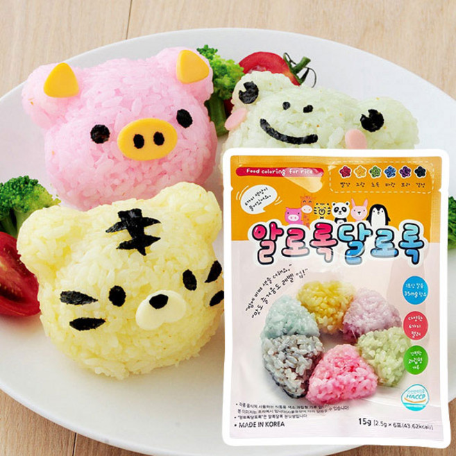 천연 식용 색소 과립형 분말 가루 6종세트 주먹밥 만들기