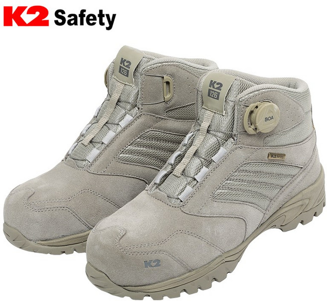 K2 SAFETY 다이얼 안전화 K2-126GR 보통 작업용 에어메쉬 사막화 작업화, 1개, K2-126GR(그레이)