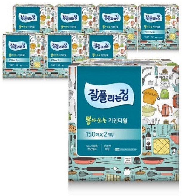 잘풀리는집 뽑아쓰는 키친타올 150매, 16개