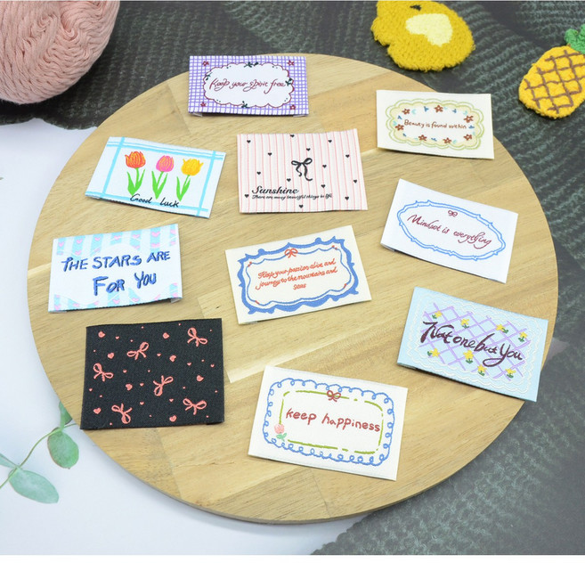 직조라벨 세트 양접이 천라벨 면라벨 뜨개부자재, 1개, 10종 세트