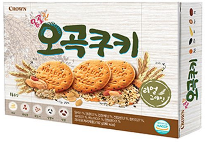 크라운 옹골진 오곡쿠키 288g 1(PC) 260310, 베이지