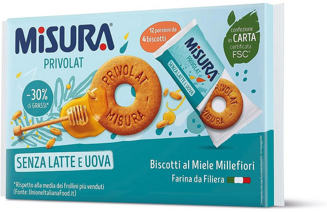 Misura Privolat Biscotti 미주라 허니 곡물 비스킷 400g 6팩, 6개