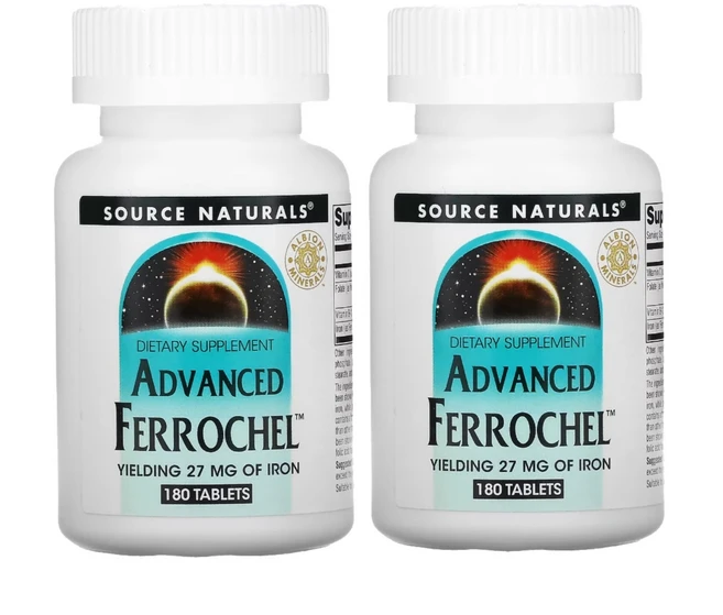 (2개) 소스내추럴스 철분제 Advanced Ferrochel 180정, 2개 - 쿠팡