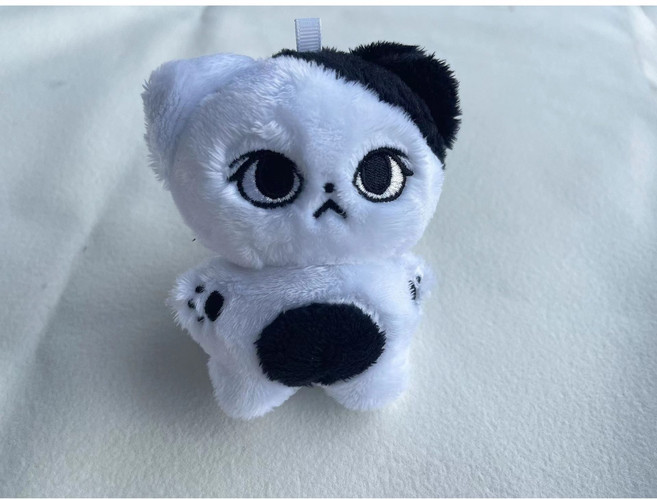 뉴솜즈 캐릭터 굿즈 인형 고양이 키링, 1개, 블랙&화이트
