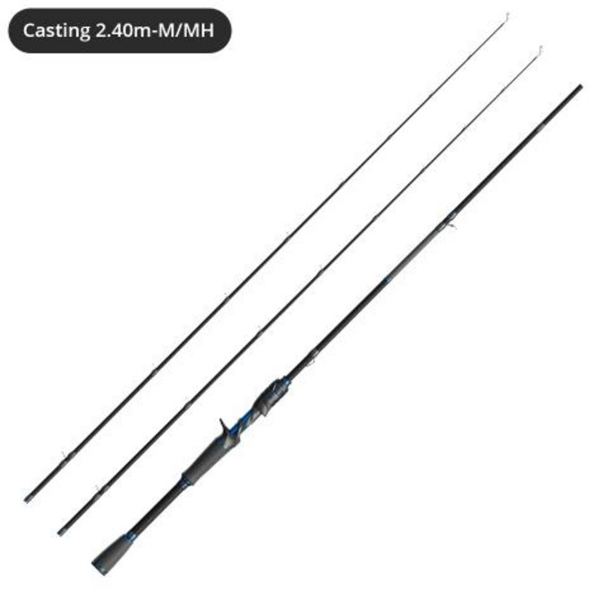 KastKing Royale Legend III 카본 스피닝 캐스팅 낚싯대 배스 파이크 낚시용 베이트 캐스팅 로드 2.13m 2.4m, Black