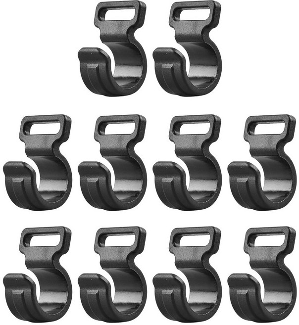 캠핑 차양 텐트 폴 클립 세트와 호환되는 10Pcs 텐트 막대 클립 플라스틱 후크 C 클램프, 10개