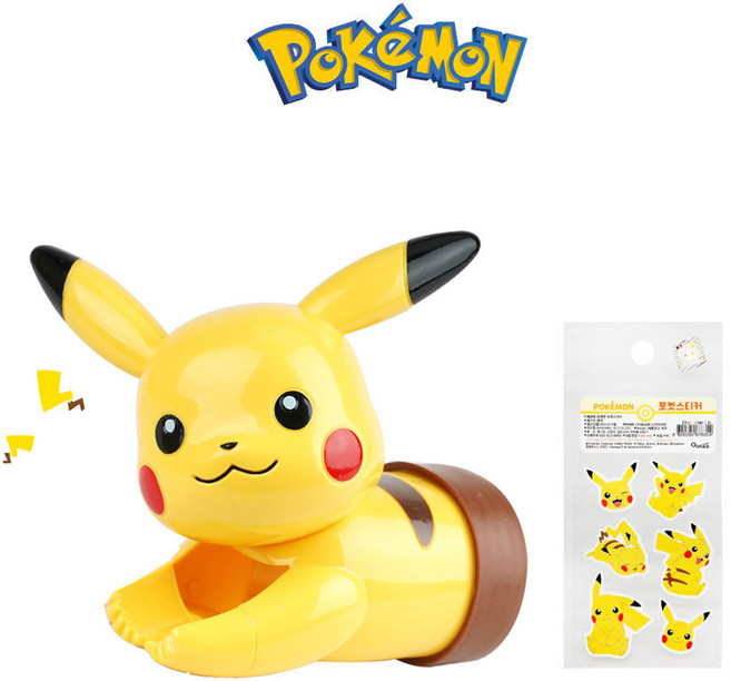 포켓몬수도꼭지 어린이수도꼭지+포켓스티커 피카츄, [SET]피카츄 워시헬퍼+피카츄스티커1개, 1개