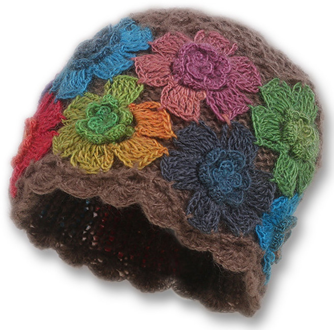 하이유니 [보온UP] 도톰따듯 플로라 뜨개 니트 비니 모자