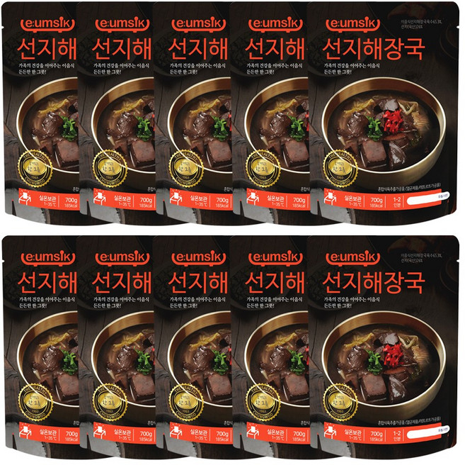 이음식 양평해장국 실온보관 800g 1-2인분, 10개, 700g