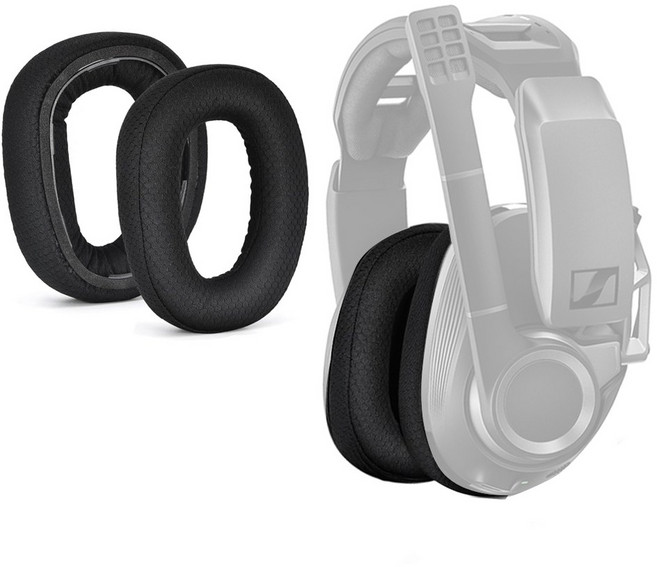 호환 메쉬형 젠하이저 GSP 670 600 500 패브릭 이어패드 교체용 게이밍 헤드셋 커버 솜 쿠션, n1743, 1세트, 블랙