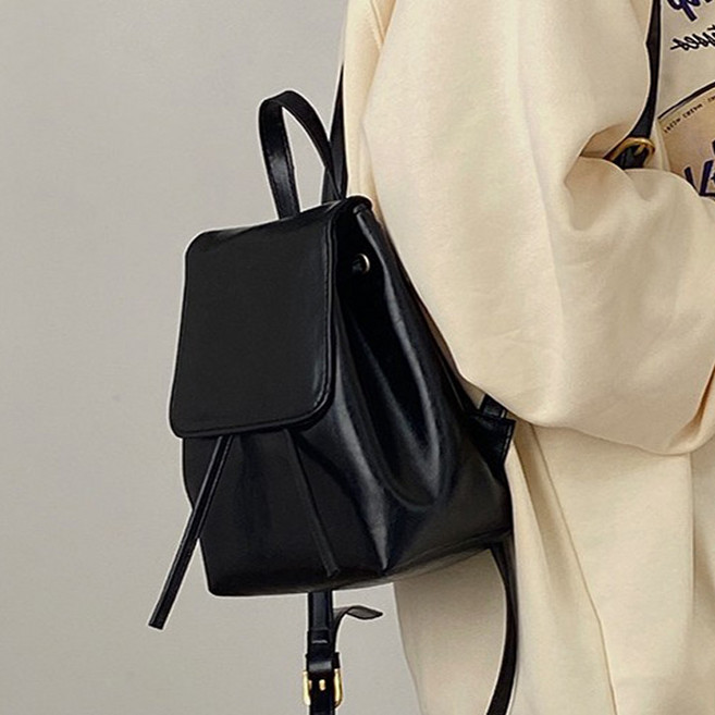 보니타콜렉티드 여성 데일리 빈티지 가죽 미니 백팩 학생가방