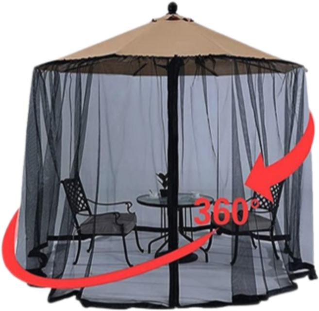 캠프윈 야외 펜션 대형 파라솔 모기장 360도 방충망 대형모기장 그늘막, 대형모기장 파라솔용 블랙
