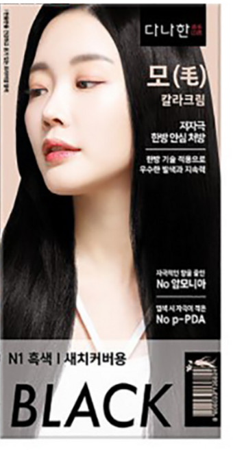 꽃을든남자 다나한 모 칼라 크림 (염색약 새치), N1 흑색, 1개