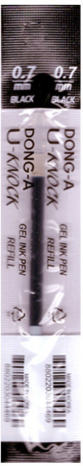 동아 유노크(U-KNOCK) 볼펜 리필심, 1개, 0.7mm-블랙(B)