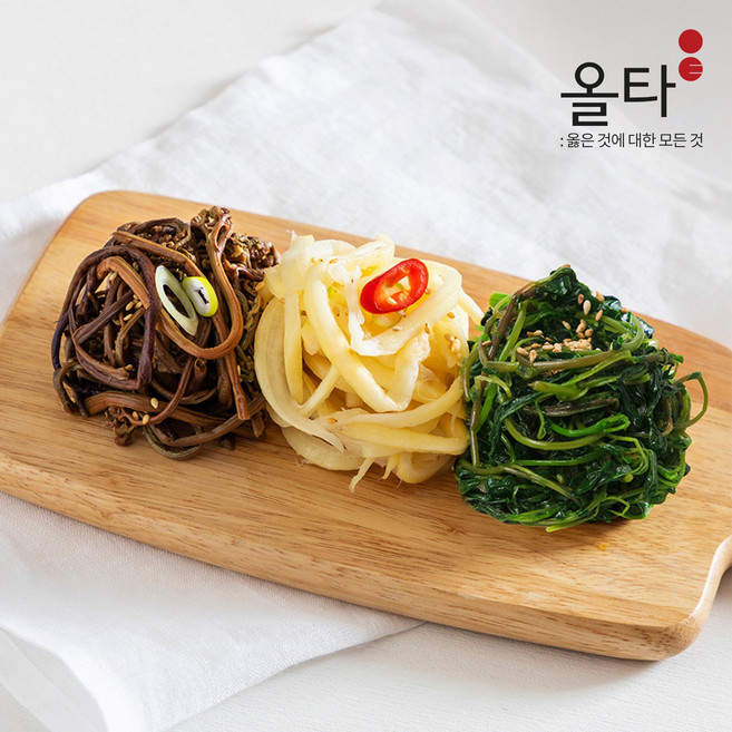 [올타] 봄나물 비빔밥용 제수용 올타 삼색나물 3종세트 (고사리/도라지/취나물), 1개