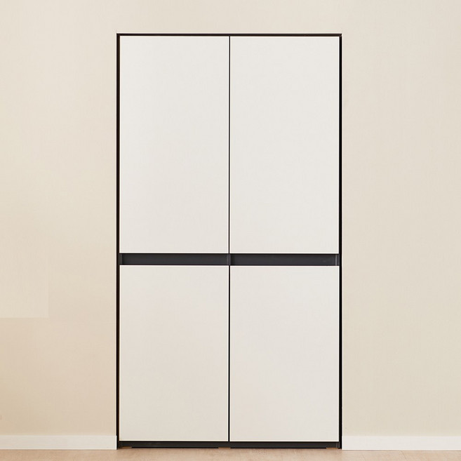 데코앤비 빌트인 화이트 다용도 광폭 LED조명 4도어 주방 팬트리수납장 시리즈 2종 택1, 4도어장_화이트